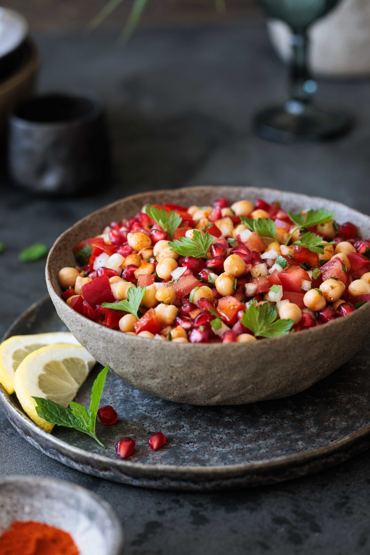 einfachen Orientalischen Kichererbsensalat