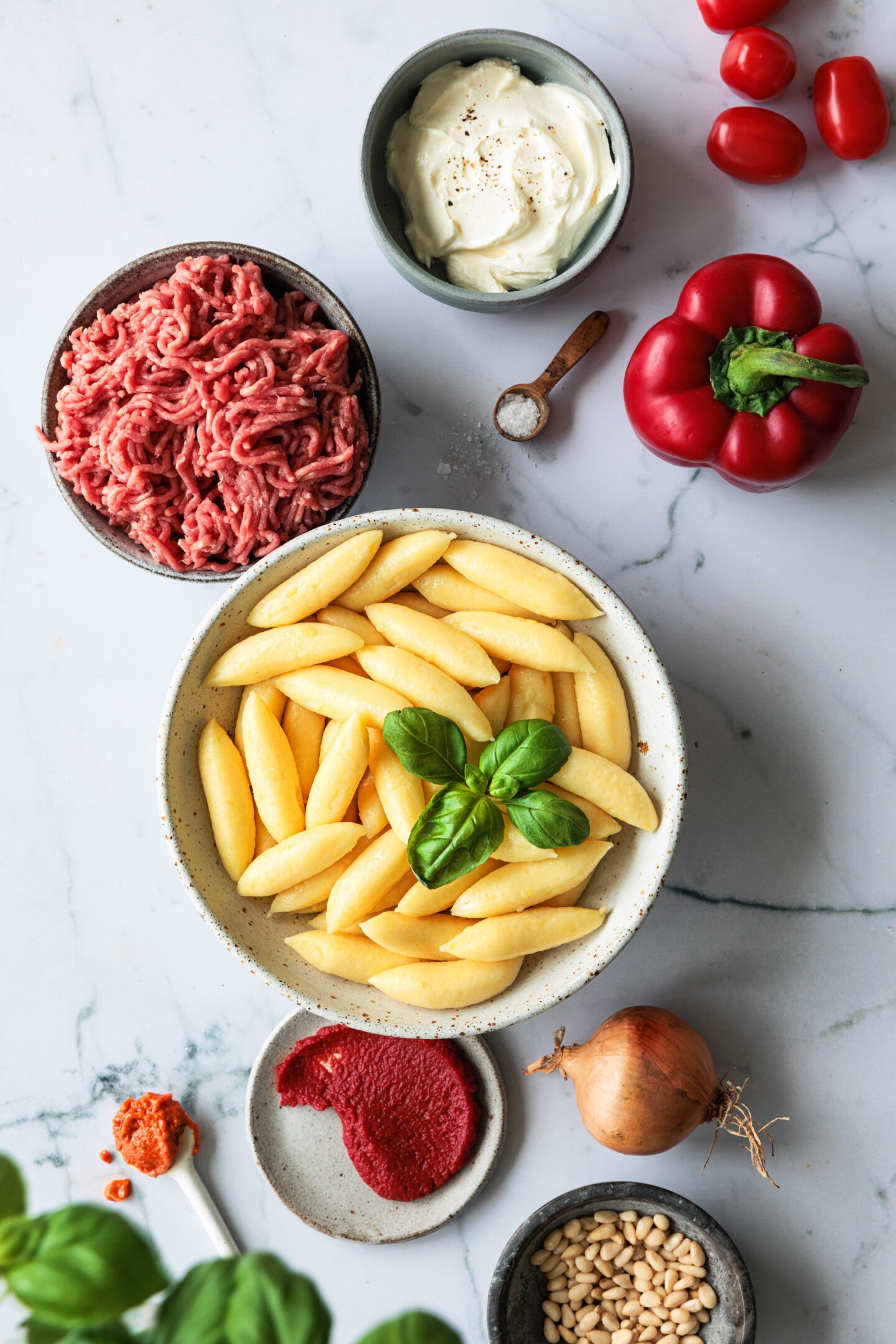 Zutaten für Schupfnudeln mit Hackfleisch – einfach, schnell und sooo lecker