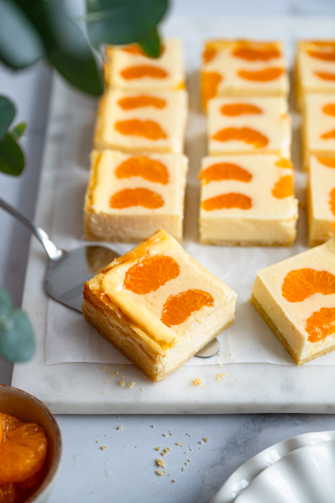 Omas Käsekuchen mit Mandarinen vom Blech. Ein Kuchen, der immer passt